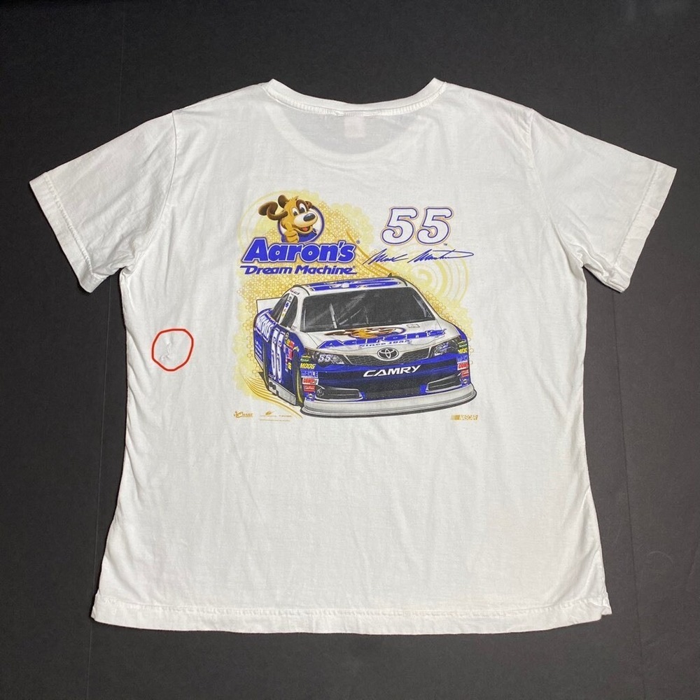 Chase Authentics Mark Martin 55 Mens TShirt XL White Aarons Dream Machine Camry - Picture 7 of 9